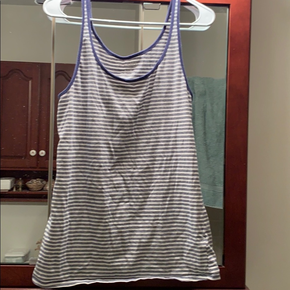 Old Navy Blue and White Stripe Tank Top Size XL
